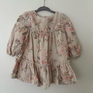 GAP floral corduroy tiered dress